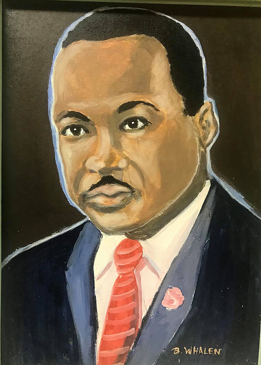 Portrait of Dr. Martin Luther King, Jr. by Bobby Whalen. Photo courtesy of the artist.