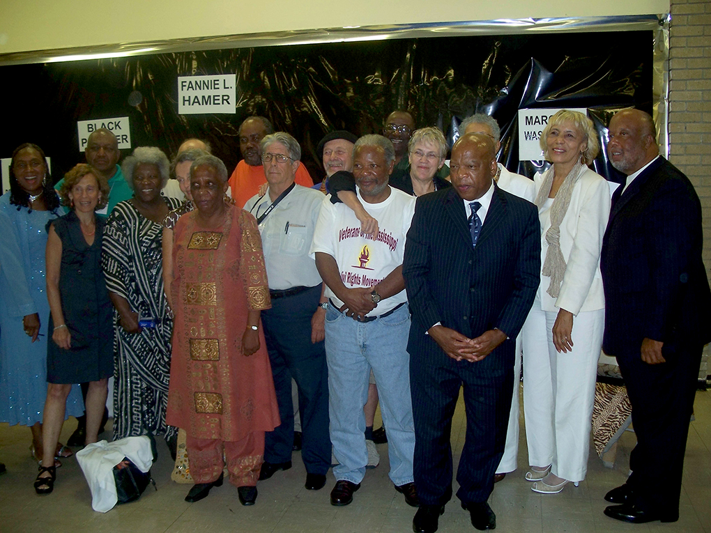 Congressman John Lewis and Congressman Bennie Thompson after banquet in Indianola with civil rights veterans in 2008.